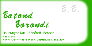 botond borondi business card