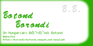 botond borondi business card